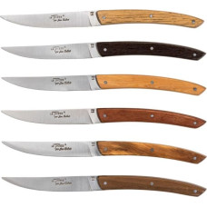 Laguiole Jean Dubost Laguiole 6 pcs. Knife Set, Mixed Wood