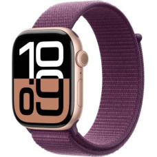 Apple Watch Series 10 GPS 46 mm Rose Gold Aluminium Case with Plum Sport Loop