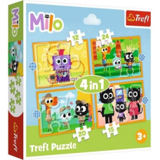 Trefl Puzzle 4w1 Poznaj Milo i jego przyjaciół