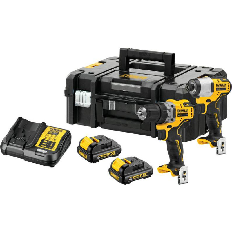 Dewalt ZESTAW COMBO 12,0V DCK2110C2T (DCD701+DCF801) 2x1,3Ah TSTAK II