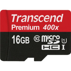 Transcend microSDHC         16GB Class 10 UHS-I 400x + SD Adapter