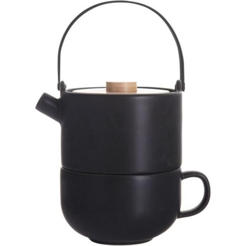 Bredemeijer Tea-for-one Umea black with Bamboo lid     142008