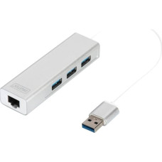 Digitus Hub USB 3.0, 3-ports Gigabit LAN adaptor