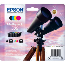 Epson 502 tintes kārtridžs 1 pcs Oriģināls Standarta produktivitāte Melns, Tirkīzzils, Fuksīns, Dzeltens