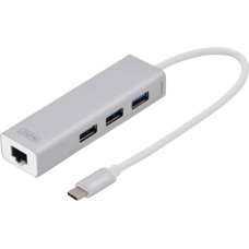 Digitus USB Typ-C 3.0 3-Port Hub with Gigabit Ethernet   DA-70255