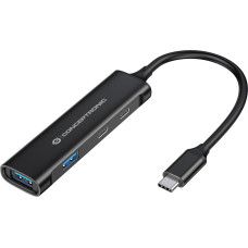 Conceptronic HUBBIES12B interfeisa centrmezgls USB 3.2 Gen 1 (3.1 Gen 1) Type-C 5000 Mbit/s Melns