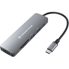 Conceptronic DONN11G dokstacija Vadu USB 3.2 Gen 1 (3.1 Gen 1) Type-C Pelēks