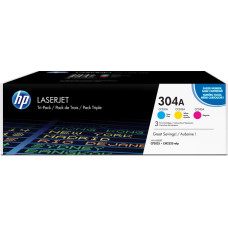 HP 304A 3-pack Cyan/Magenta/Yellow Original LaserJet Toner Cartridges