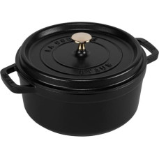 Staub Round Cocotte, 24cm cast iron, black