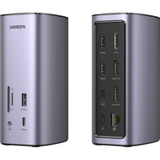 Ugreen USB-C Docking Station 12-in-1 Vadu Sudrabs