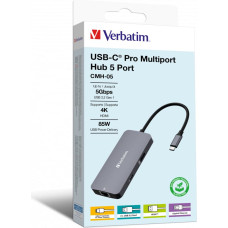 Verbatim CMH-05 USB Veids-C 5000 Mbit/s Sudrabs