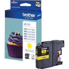 Brother LC-123Y tintes kārtridžs 1 pcs Oriģināls Augsta (XL) produktivitāte Dzeltens