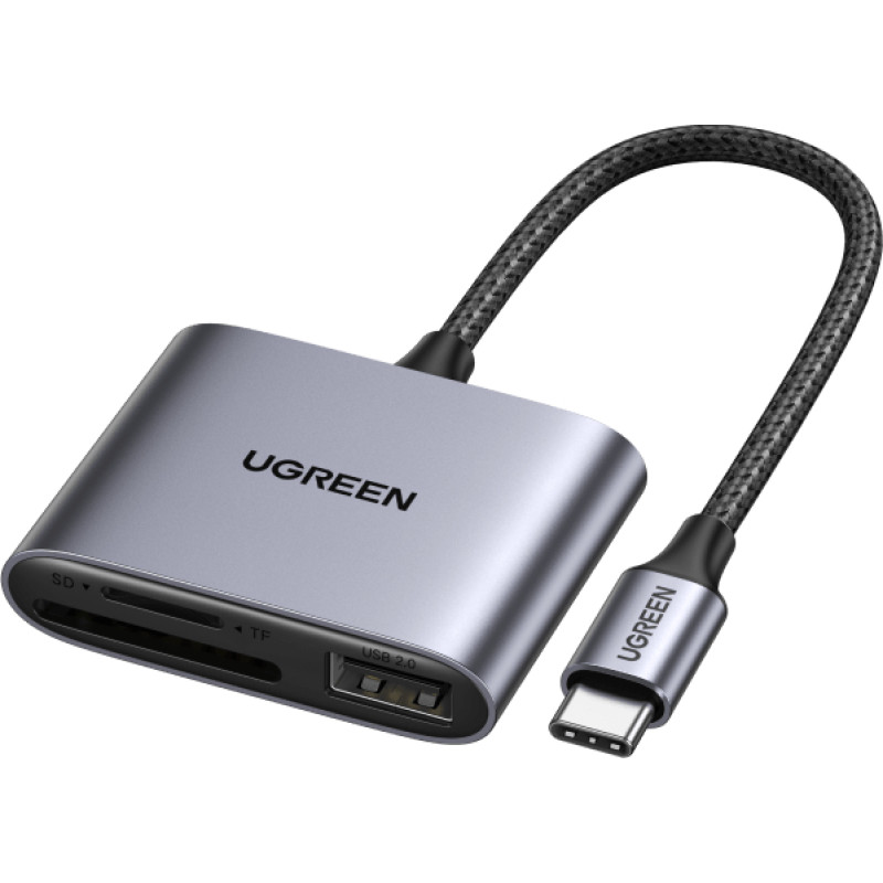 Ugreen 80798 karšu lasītājs USB 3.2 Gen 1 (3.1 Gen 1) Type-C Pelēks