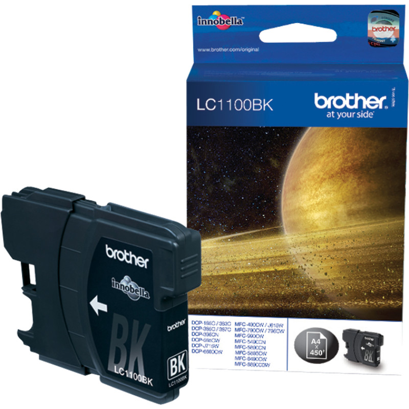 Brother LC-1100BK Black Ink Cartridge tintes kārtridžs 1 pcs Oriģināls Melns