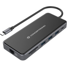 Conceptronic DONN15G dokstacija Vadu USB 3.2 Gen 1 (3.1 Gen 1) Type-C Pelēks