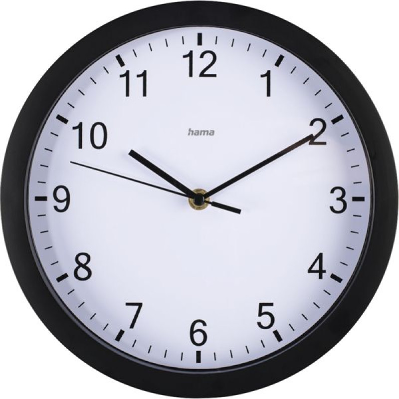 Hama Wall Clock Pure 25cm silent, black 186338