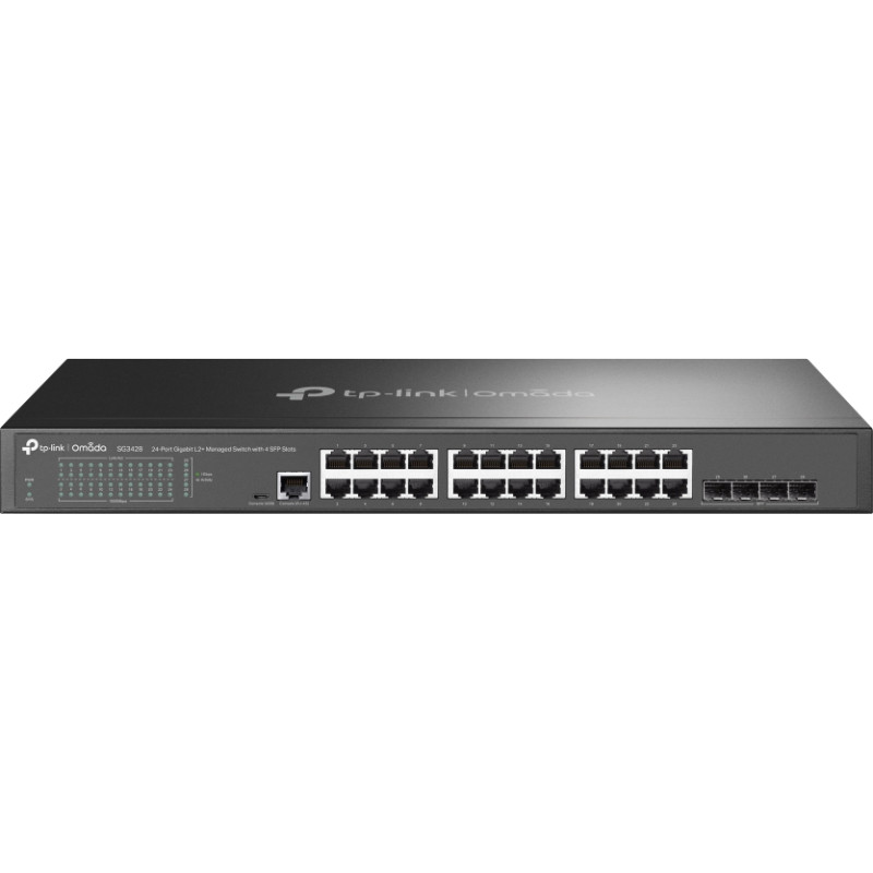 Tp-Link Omada SG3428 tīkla pārslēgs Vadīts L2/L3 Gigabit Ethernet (10/100/1000) 1U Melns