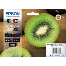 Epson Kiwi 202XL tintes kārtridžs 1 pcs Oriģināls Augsta (XL) produktivitāte Melns, Foto melns, Tirkīzzils, Fuksīns, Dzeltens