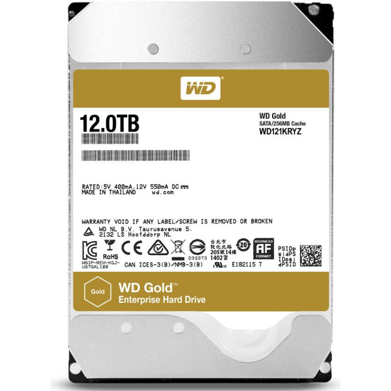 Western Digital Drive GOLD Enterprise 12TB 3,5 SATA 256MB 7200rpm