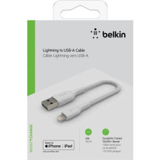 Belkin Lightning to USB-A Cable 15cm, Braided, mfi cert, white