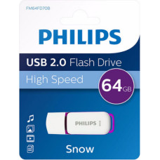 Philips FM64FD70B USB zibatmiņa 64 GB USB Type-A 2.0 Lillā, Balts