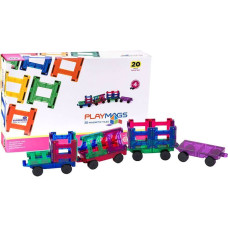 Playmags Magnetic tiles 3D Train Playmags 155 - 20 pcs set