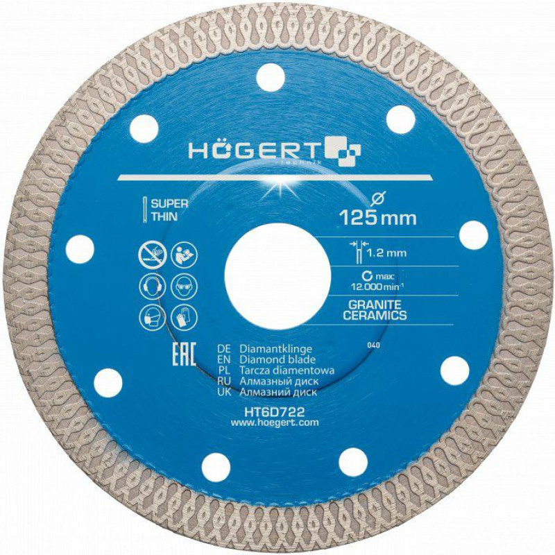 Hogert TARCZA DIAMENTOWA 125mm DO CERAMIKI