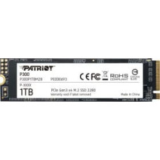 Patriot SSD|PATRIOT|P300|1TB|M.2|PCIE|NVMe|3D NAND|Write speed 1650 MBytes/sec|Read speed 2100 MBytes/sec|3.8mm|TBW 480 TB|P300P1TBM28