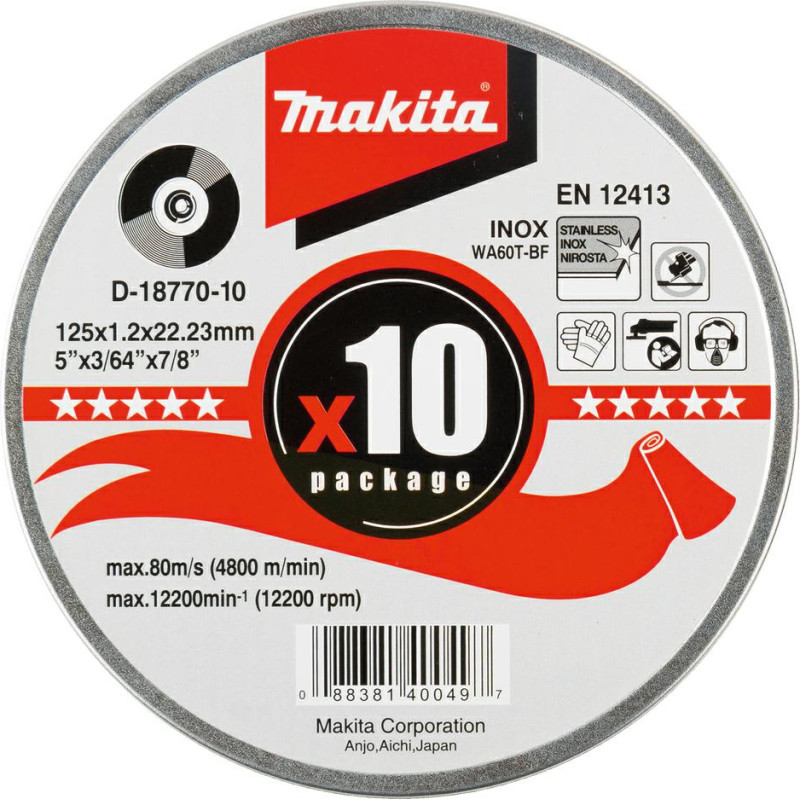 Makita TARCZA DO CIĘCIA METALU 125mm x 1,2mm x 22,23mm /10szt.