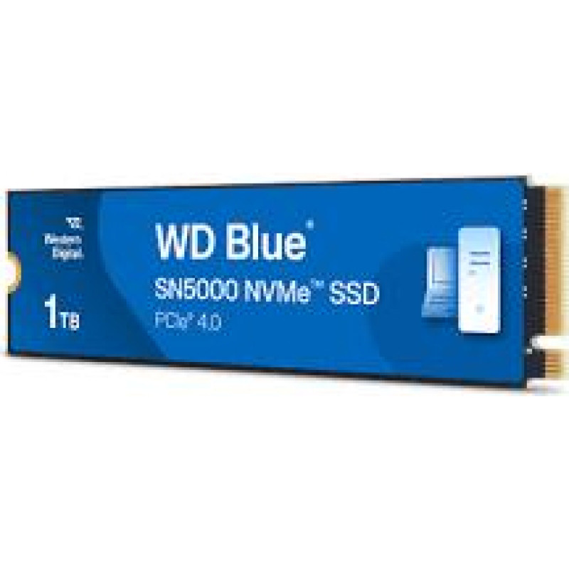 Western Digital SSD|WESTERN DIGITAL|Blue SN5000|1TB|M.2|PCIe Gen4|NVMe|Write speed 4900 MBytes/sec|Read speed 5150 MBytes/sec|2.38mm|TBW 600 TB|WDS100T4B0E