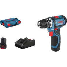 Bosch GSR 12V-15 FC Flex Professional 1300 RPM Bez atslēgas 600 g Melns, Zils