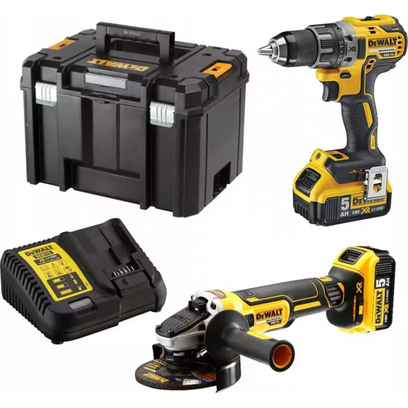 Dewalt .ZESTAW COMBO 18V DCK2020P2T (DCD791+DCG405) 2x5,0Ah TSTAK