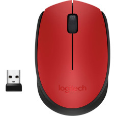 Logitech M171 Red-K pele Birojs Abām rokām RF Bezvadu Optisks 1000 DPI