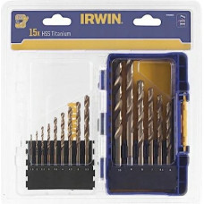 Irwin ZESTAW 15szt. HSS TiS 1.5mm, 2mm, 3.5mm, 4mm, 4.5mm 5mm, 5.5mm, 6mm, 6.5mm, 7mm, 8mm, 9mm, 10m