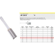 Klingspor Metāla frēze HF 100 B FI=8.0x19mm Šķēle 6mm ZYAS TIPS, strāvas stiprums