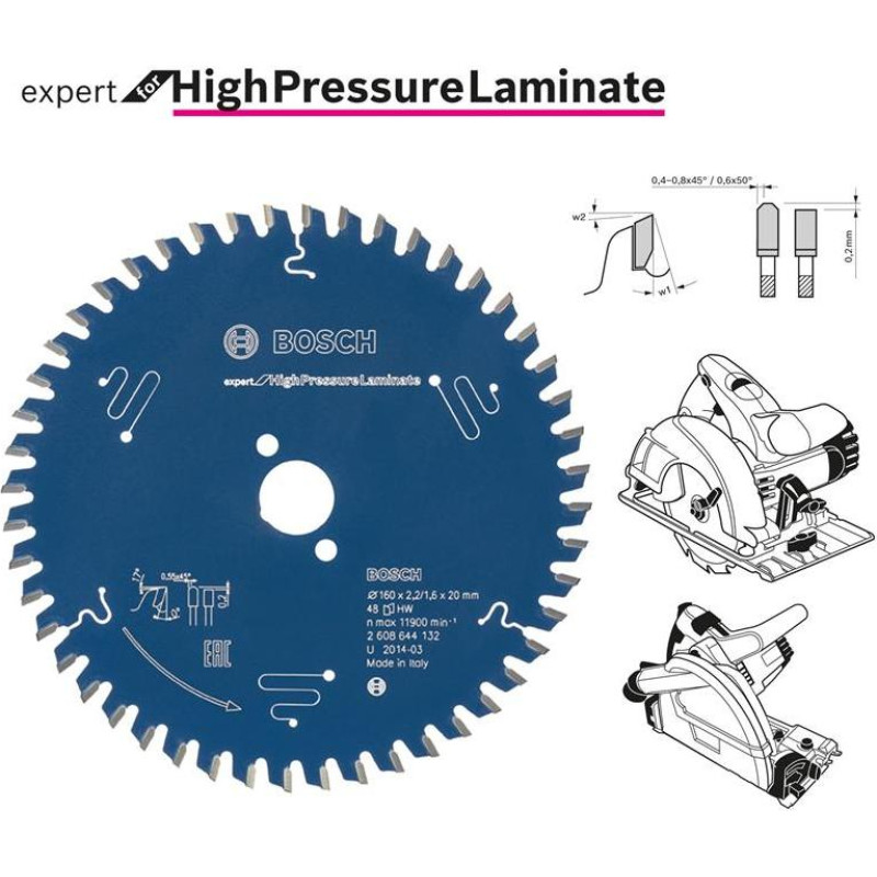 Bosch Augstspiediena lamināta zāģa asmens 190x30mm 56 ZOBRIŅI