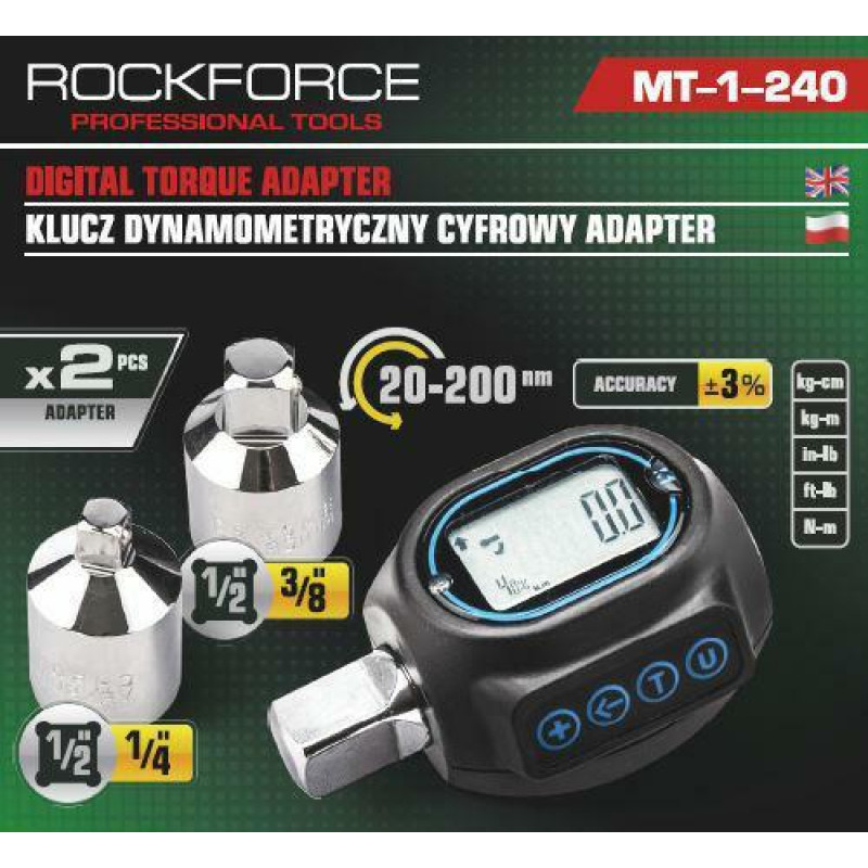 Rockforce ADAPTER DYNAMOMETRYCZNY ELEKTRONICZNY 20-200Nm