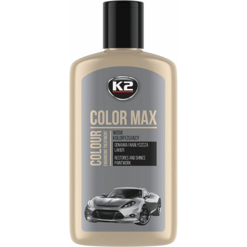 K2 WOSK KOLORYZUJĄCY, NABŁYSZCZA I CHRONI. COLOR MAX 250 SREBRNY 250ML