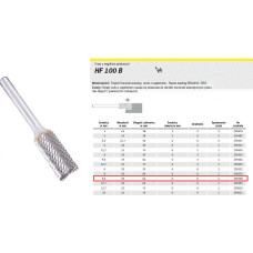 Klingspor METĀLU FRĒZE HF 100 B FI=9,6x19mm ŠĶĒRA 6mm ZYAS TIPA, TĒRUMA MĒRĶIS