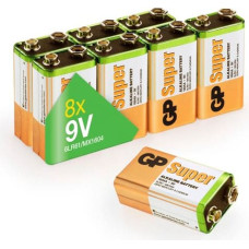 Gp Batteries 1x8 GP Super Alkaline 9V-Block 6LR61 Bulk Box      030E1604ALB8