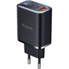 Mcdodo CH-2180 2xUSB-C + USB-A, 30W mains charger with display (black)