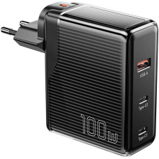 Essager Wall charger, Essager, ECT2CA-ZXB01-Z, GaN, USB-A, USB-C 100W (black)