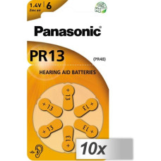 Panasonic 10x1 Panasonic PR 13 Hearing Aid Batteries Zinc Air 6 pcs.