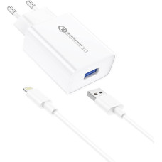 Foneng EU13 Wall Charger + USB to Lightning Cable, 3A (White)