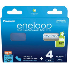 Eneloop 1x4 Panasonic Eneloop Mignon AA 2000mAh + Akkubox   BK-3MCDEC4BE