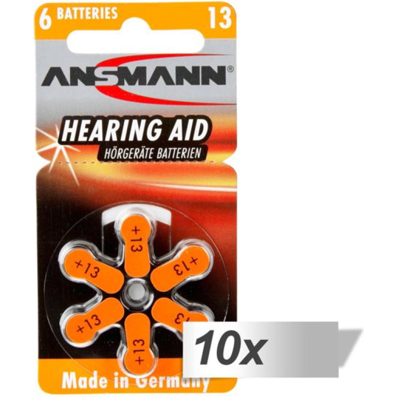 Ansmann 10x6 Ansmann Zinc-Air 13 (PR48) Hearing Aid Batteries