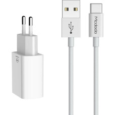 Mcdodo USB Dual Charger CH-6721 (EU) Type-C 1m Travel set (white)