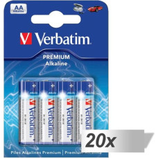 Verbatim 20x4 Verbatim Alkaline battery Mignon AA LR6              49921