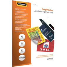 Fellowes LAMINATOR POUCH ADHESIVE/A3 80 25PCS 5601803 FELLOWES