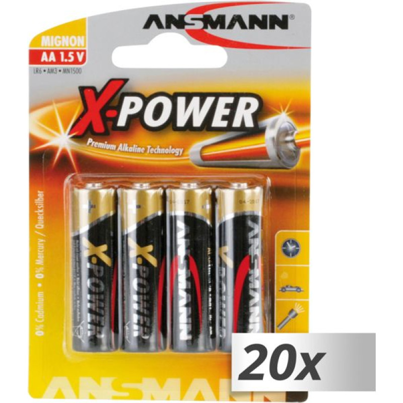 Ansmann 20x4 Ansmann Alkaline Mignon AA LR 6 X-Power